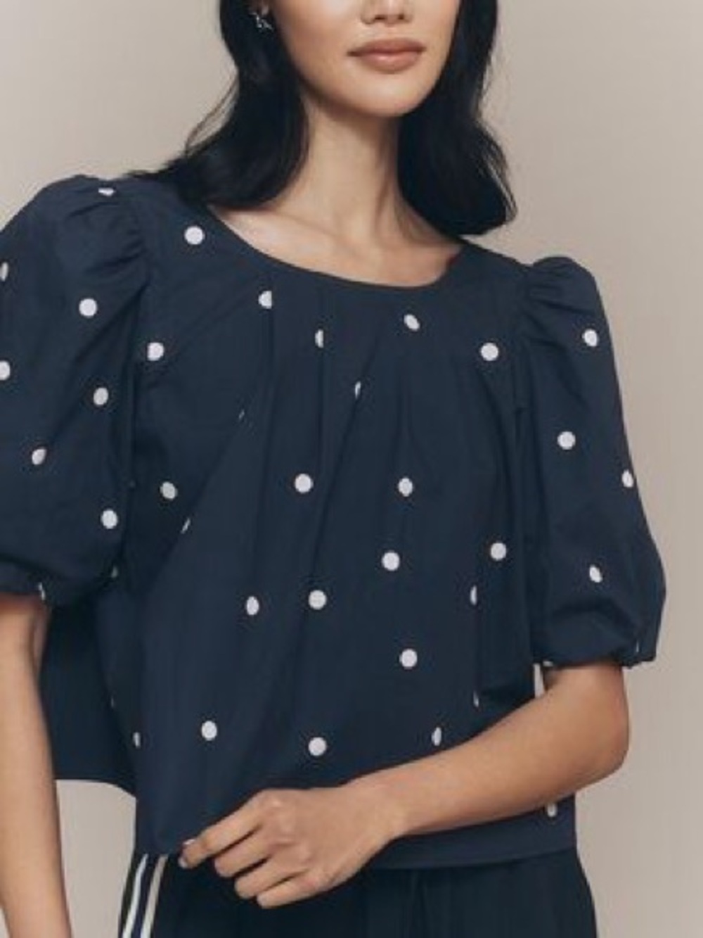 S26  Anthropologie Maeve Puff-Sleeve Swing Blouse